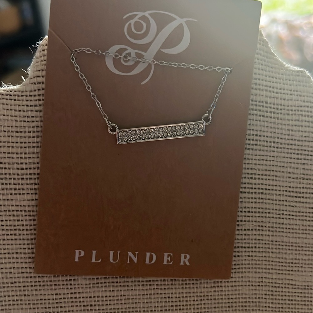 BNIB silver bar necklace